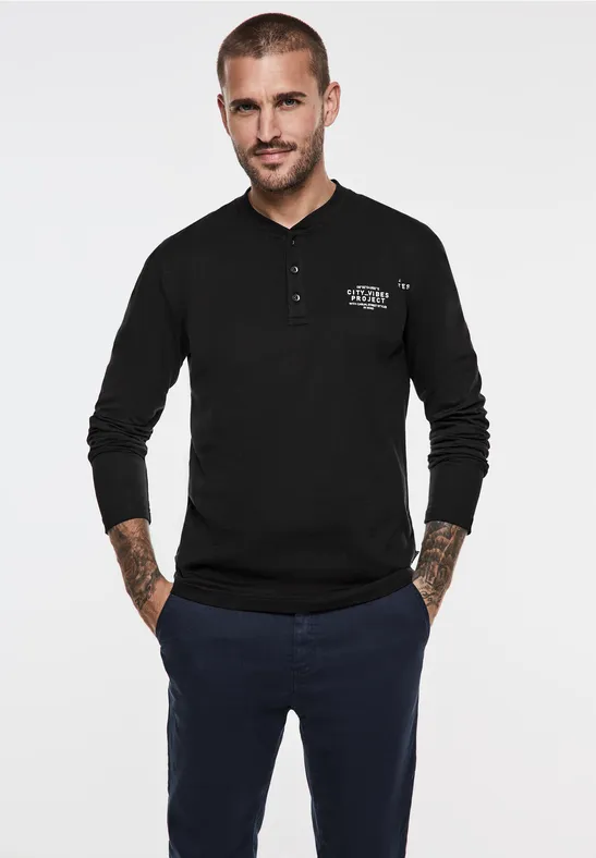 Street One Henleyshirt Mit Brustprint