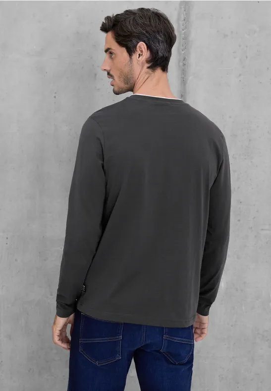 Street One Henleyshirt Mit Brustprint