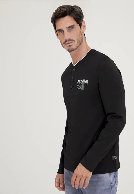 Street One Henleyshirt Mit Brustprint