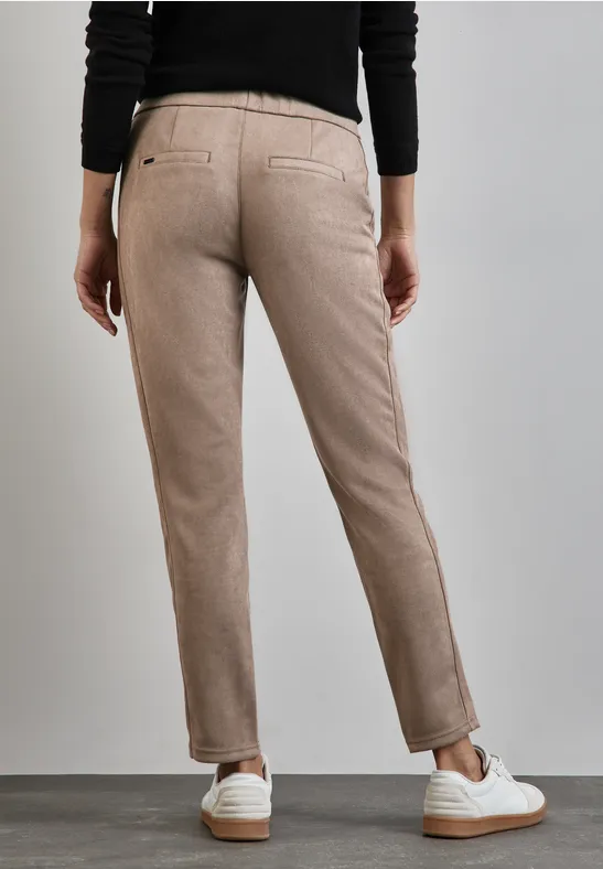 Street One Hose Im Velours-Look - Style BONNY