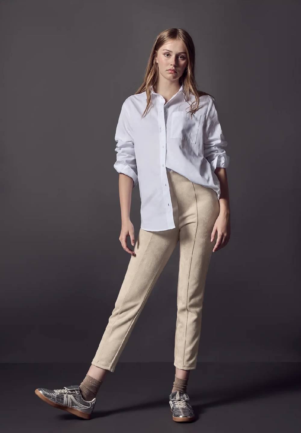 Street One Hose im Velours-Look