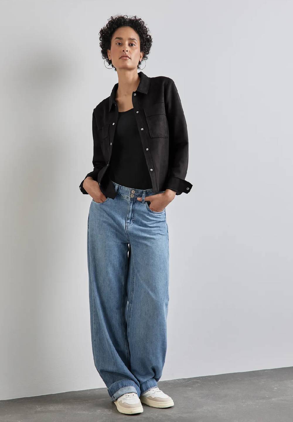 Street One Jacke in Velours-Optik