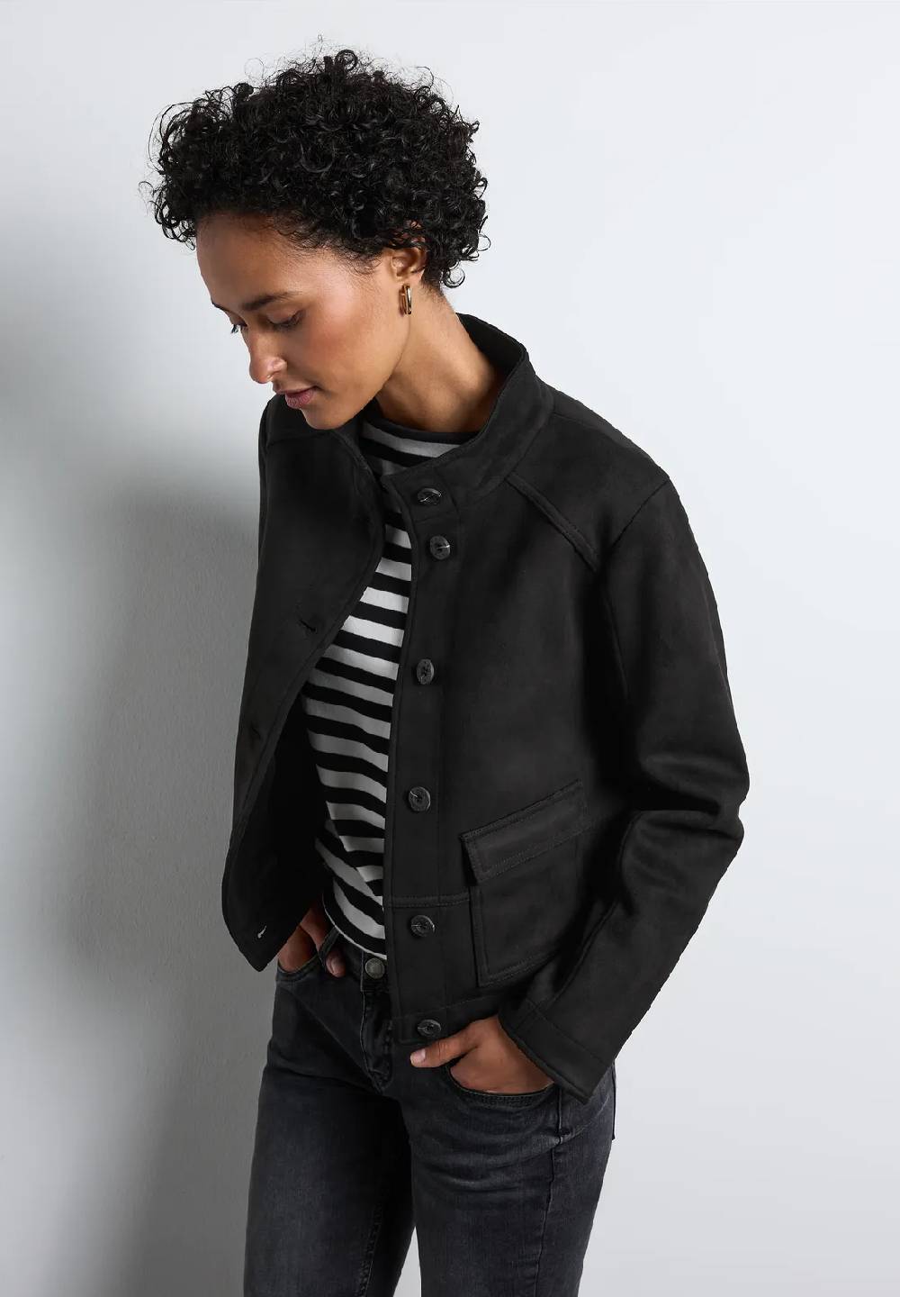 Street One Jacke in Velours-Optik