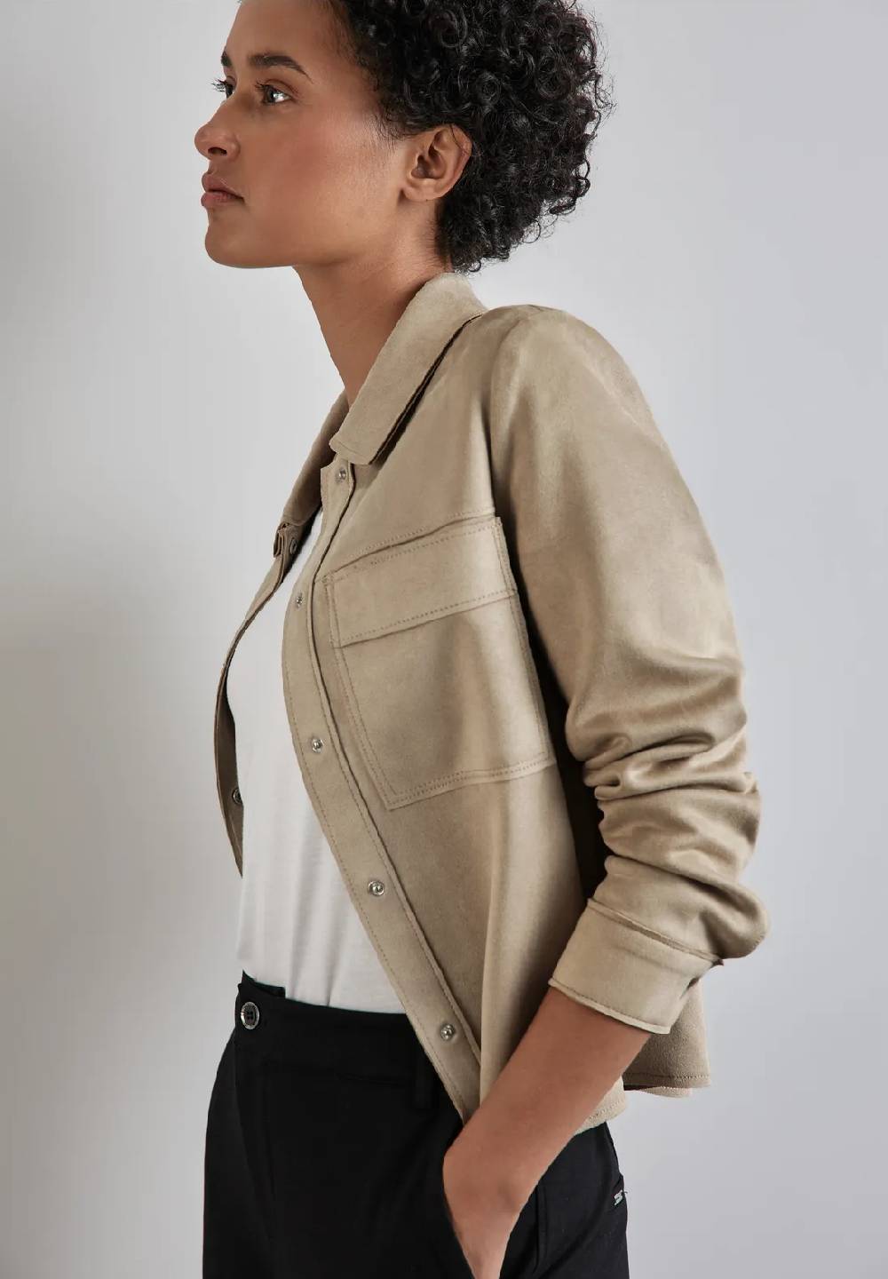 Street One Jacke in Velours-Optik