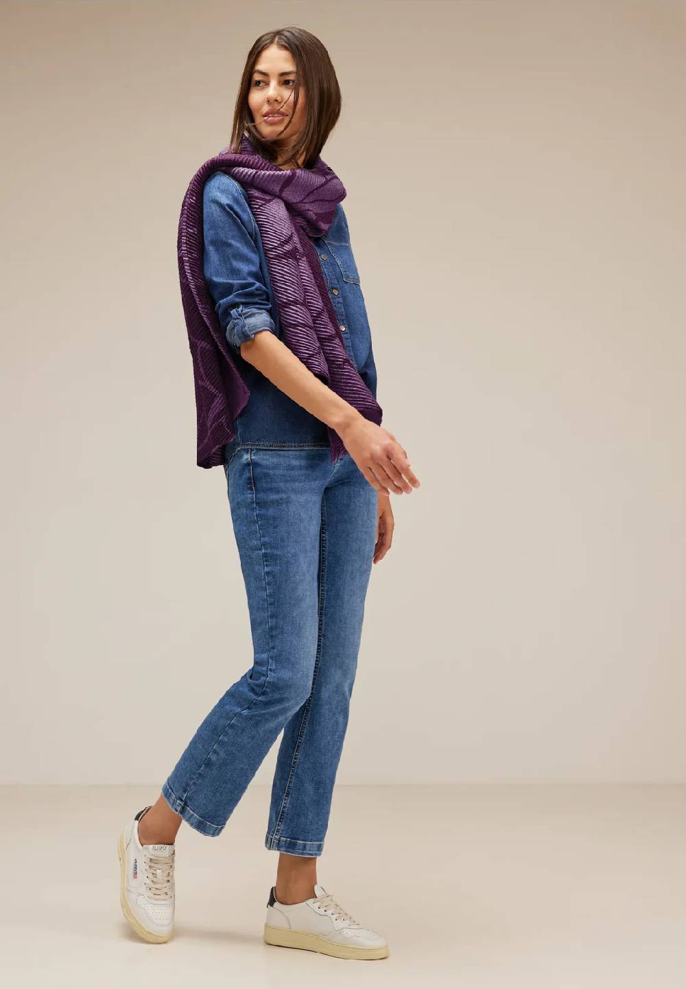 Street One Jacquard Plissée Schal