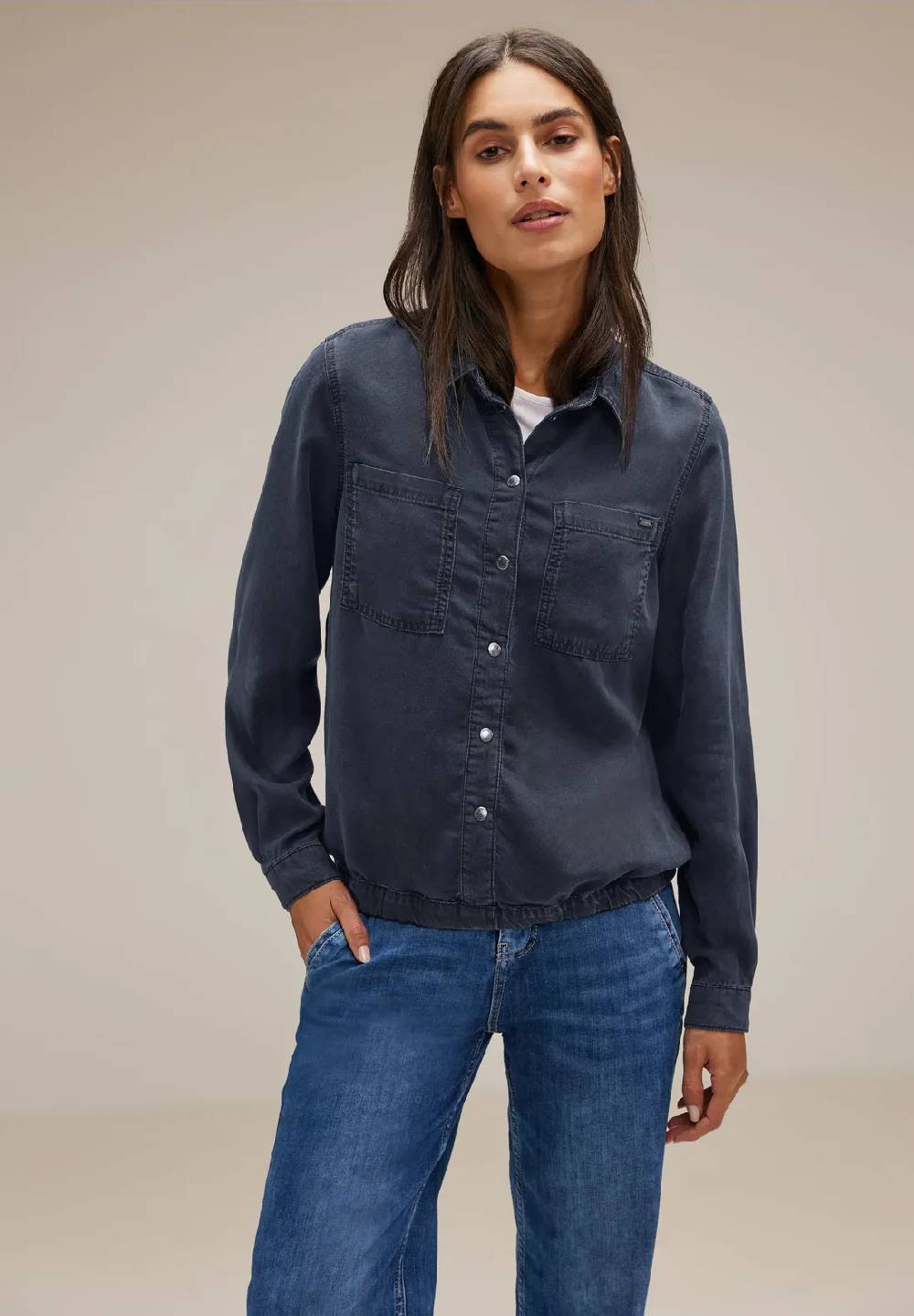Street One Jeansbluse mit Gummibund