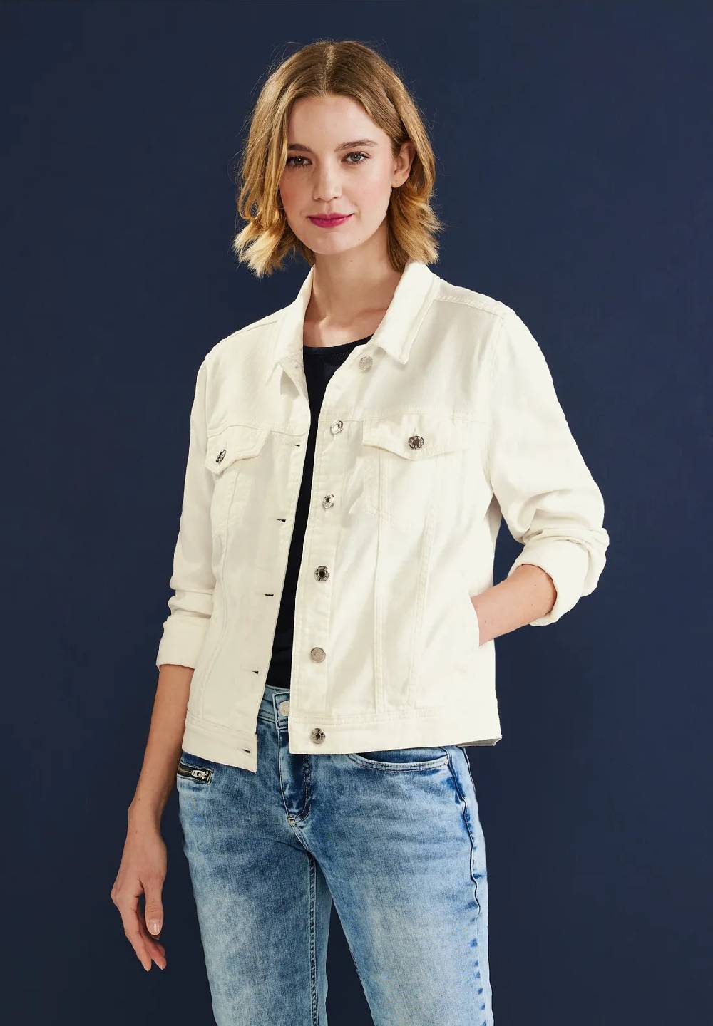 Street One Jeansjacke in Ecru