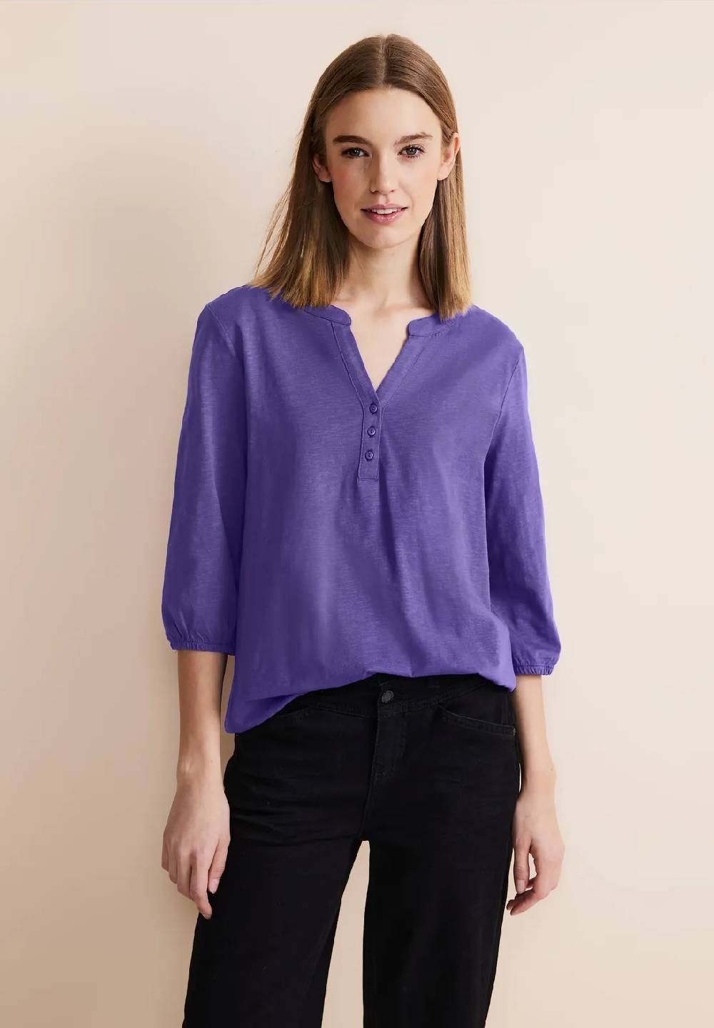 Street One Jersey Shirt in Unifarbe