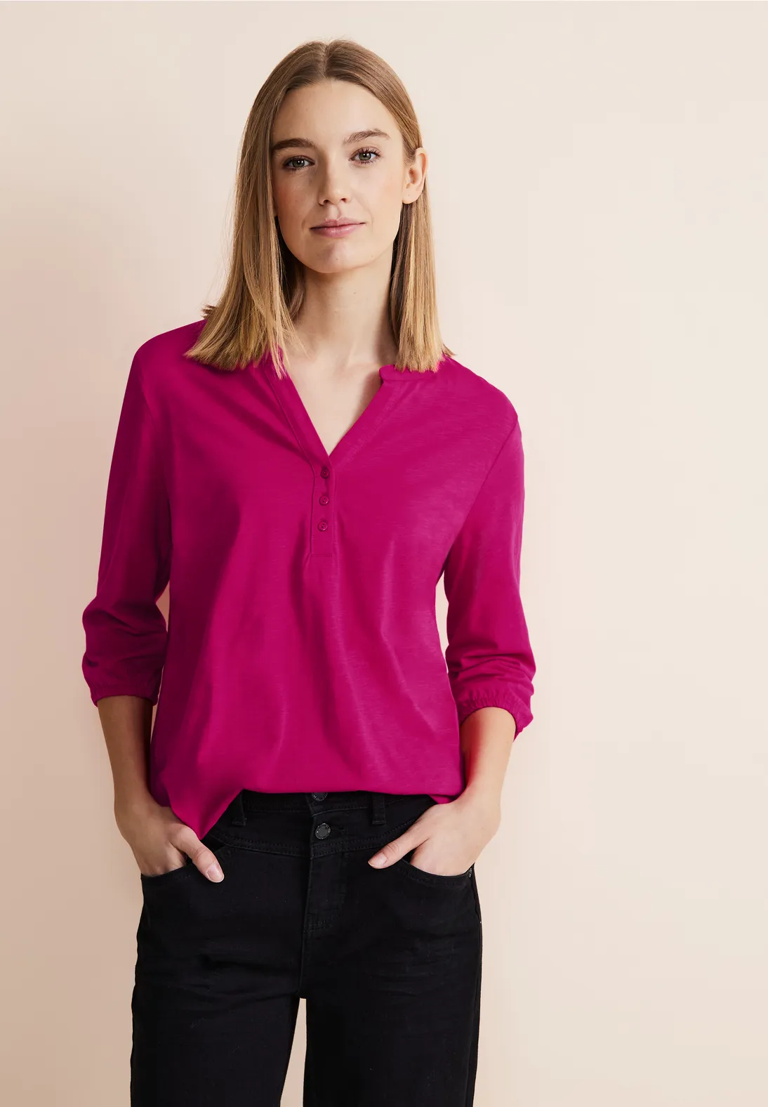 Street One Jersey Shirt in Unifarbe