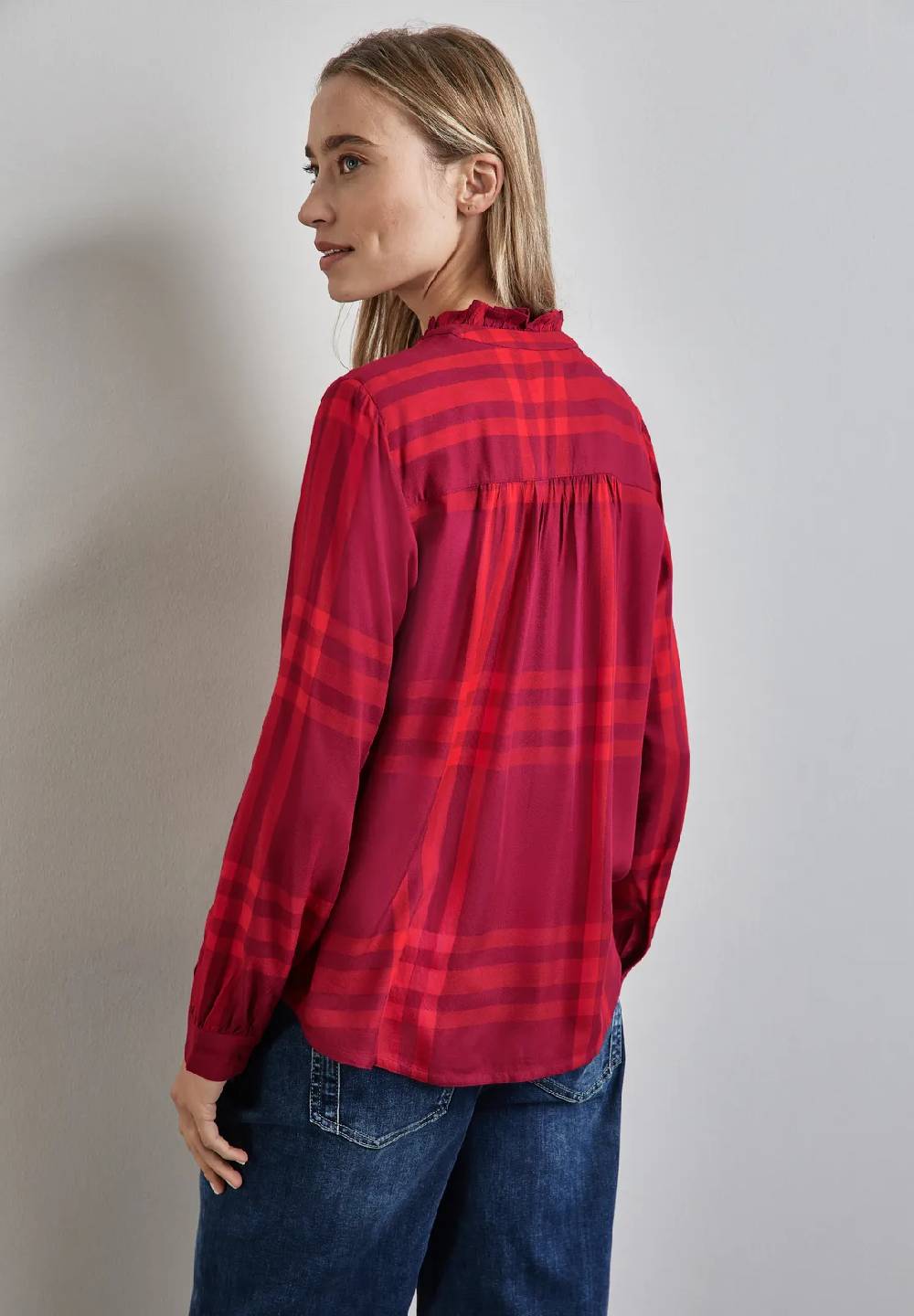 Street One Karierte Bluse Mit Rüschen