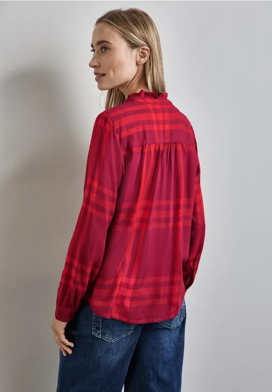 Street One Karierte Bluse Mit Rüschen