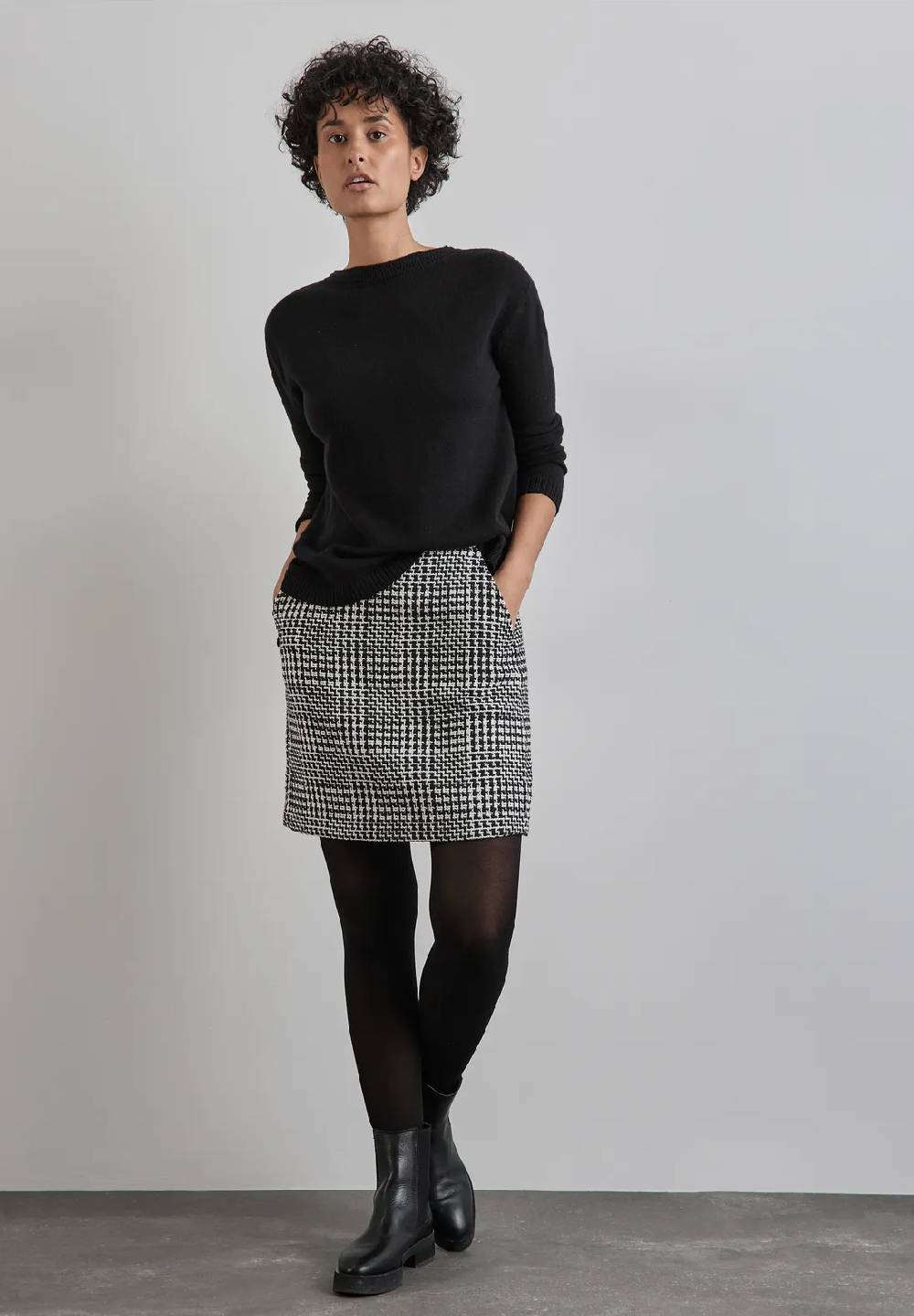 Street One Karierter Bouclé-Rock