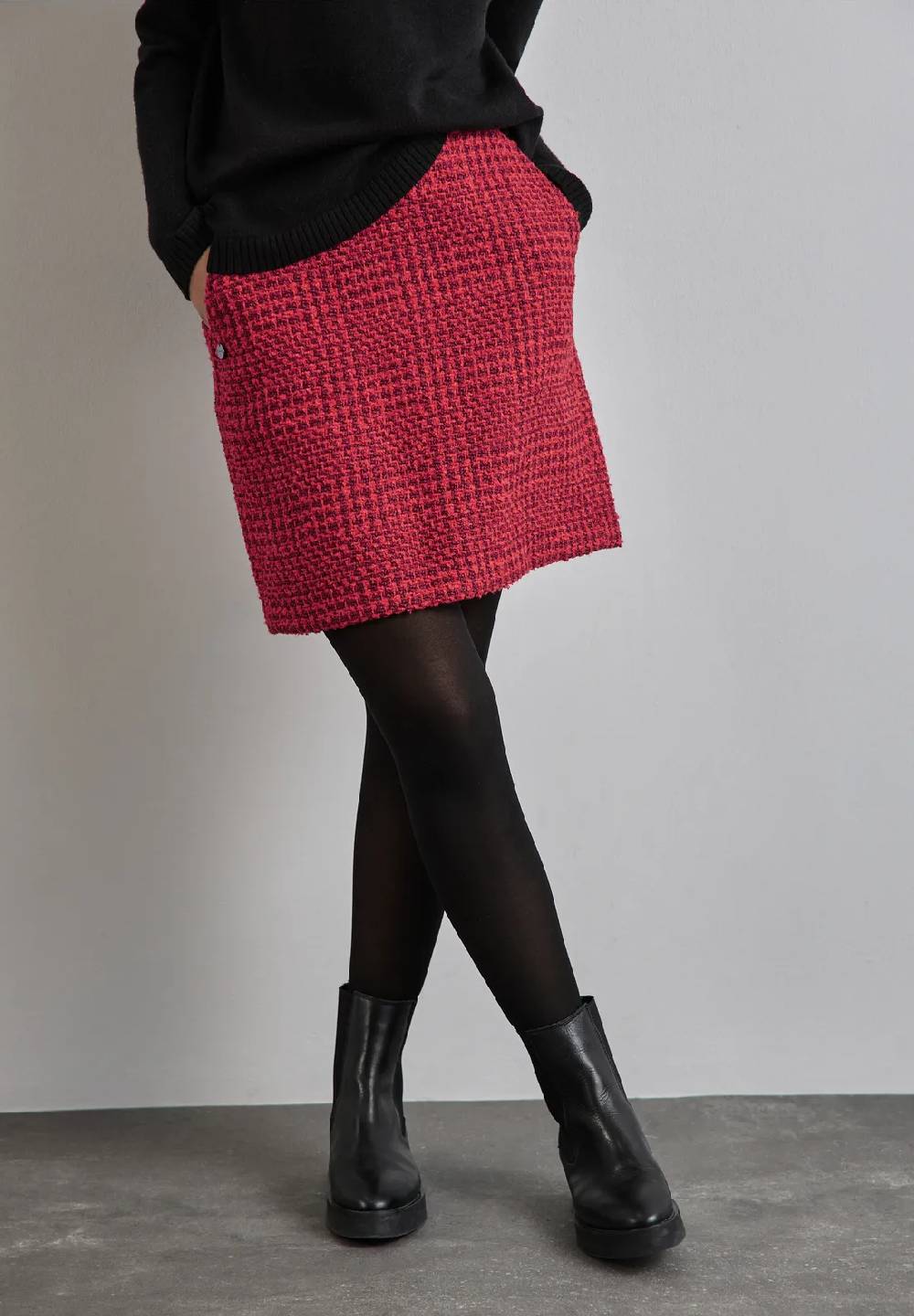 Street One Karierter Bouclé-Rock