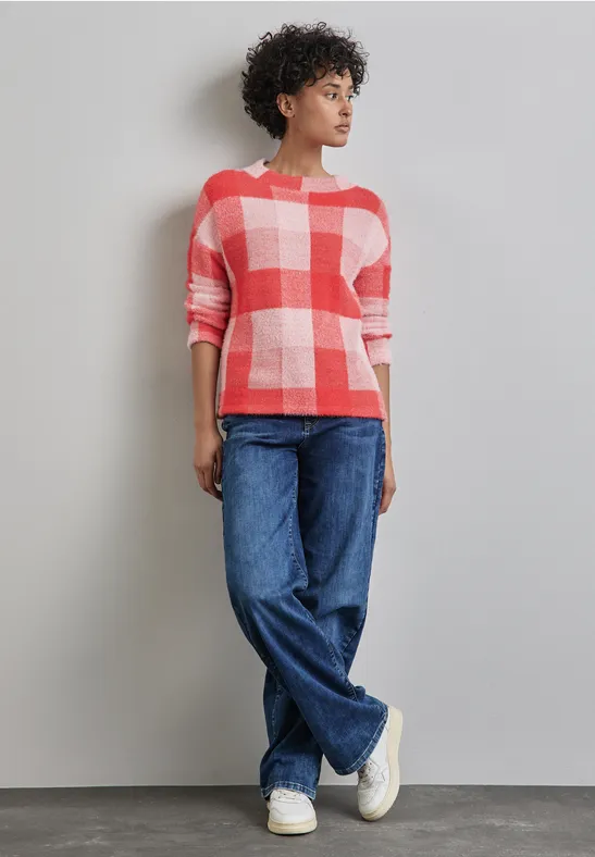 Street One Kariertes Turtleneck Shirt