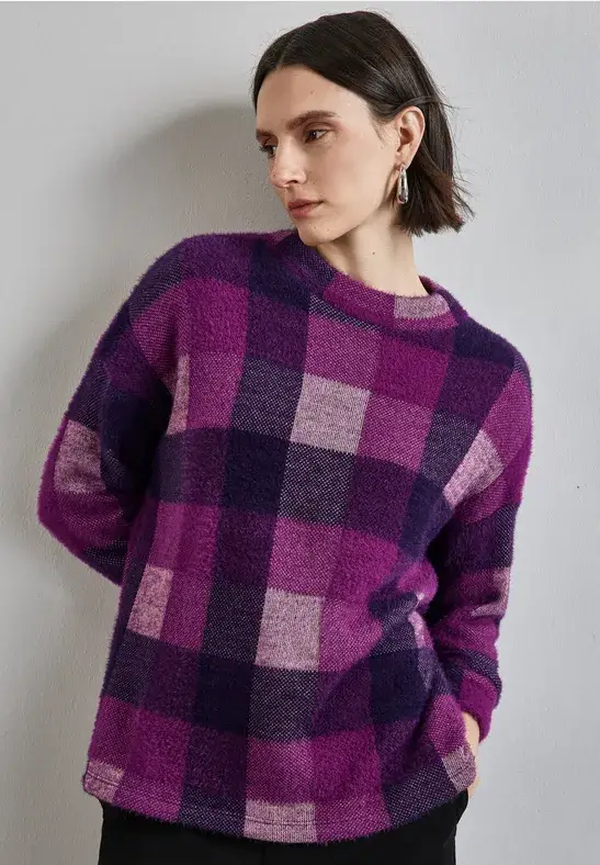 Street One Kariertes Turtleneck Shirt