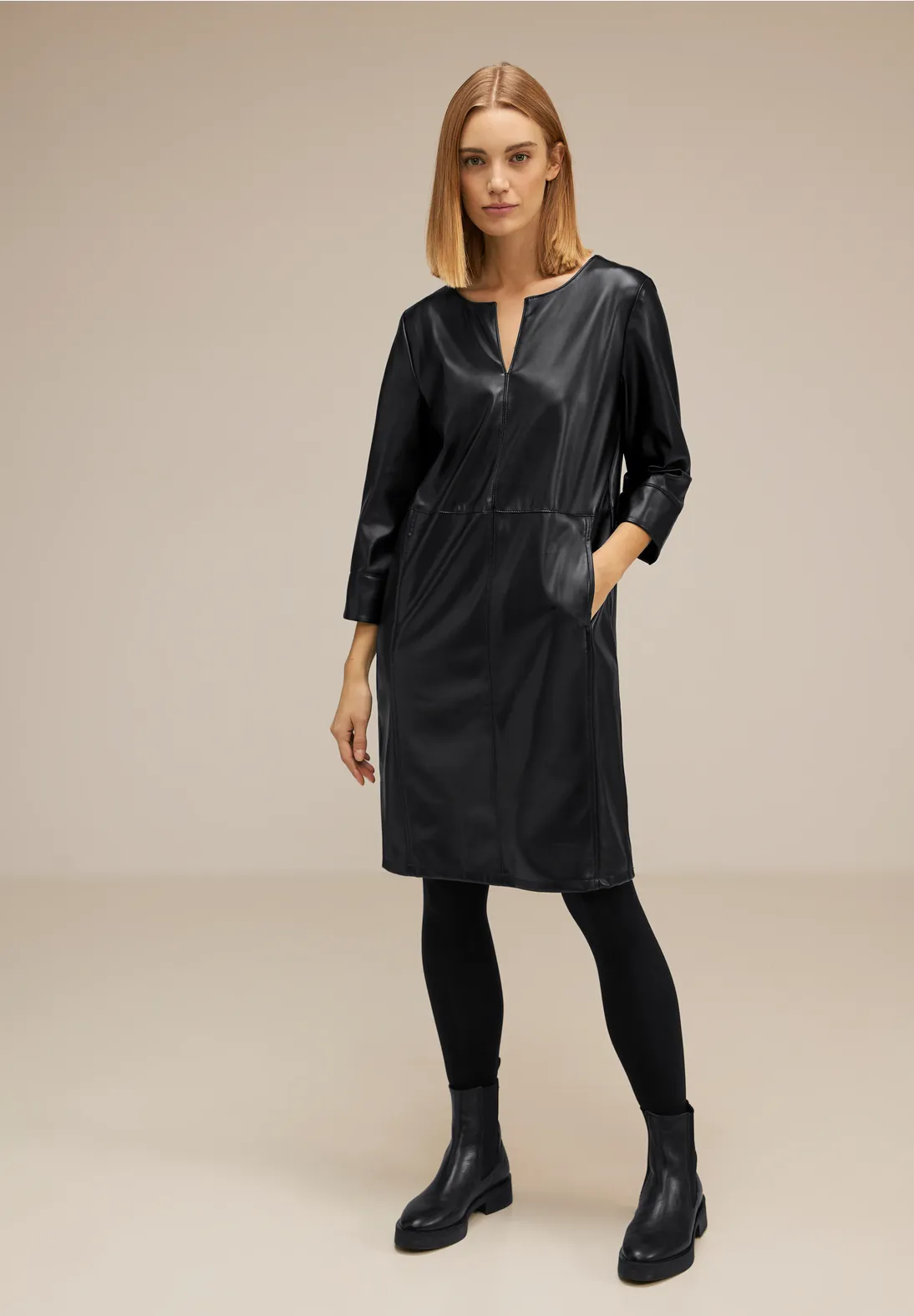 Street One Kleid in Lederoptik