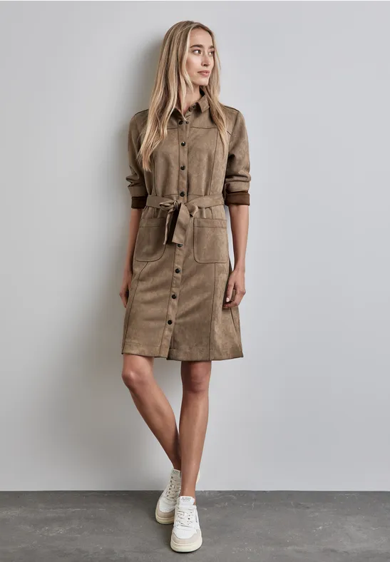 Street One Kleid In Velours-Optik