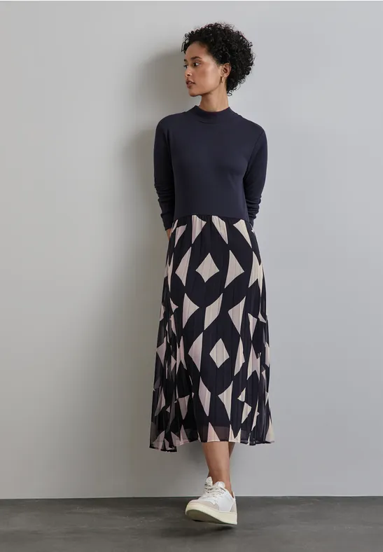 Street One Kleid Mit Materialmix