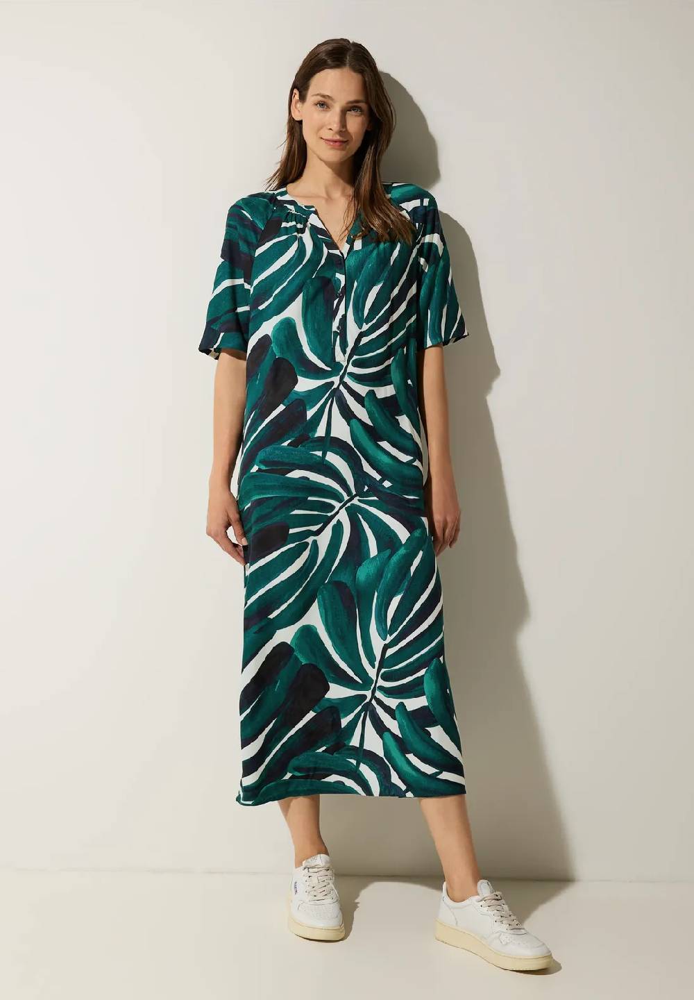 Street One Kleid mit Palmenprint