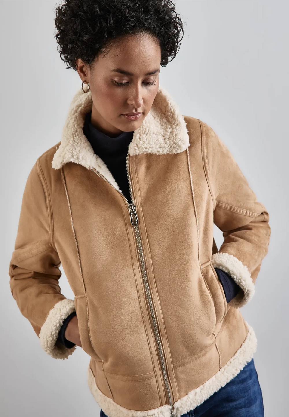 Street One Kurze Jacke mit Teddy-Fell