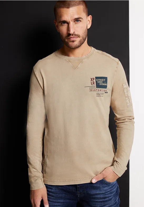 Street One Langarmshirt In Washed-Optik