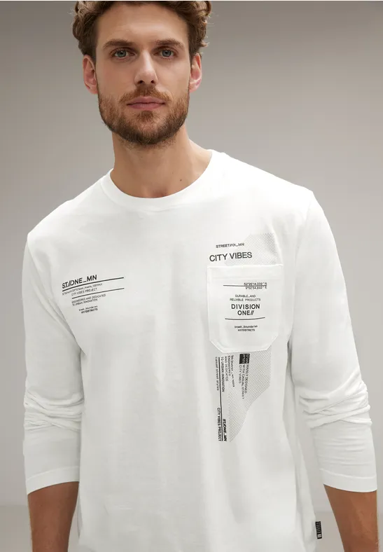 Street One Langarmshirt Mit Brustprint
