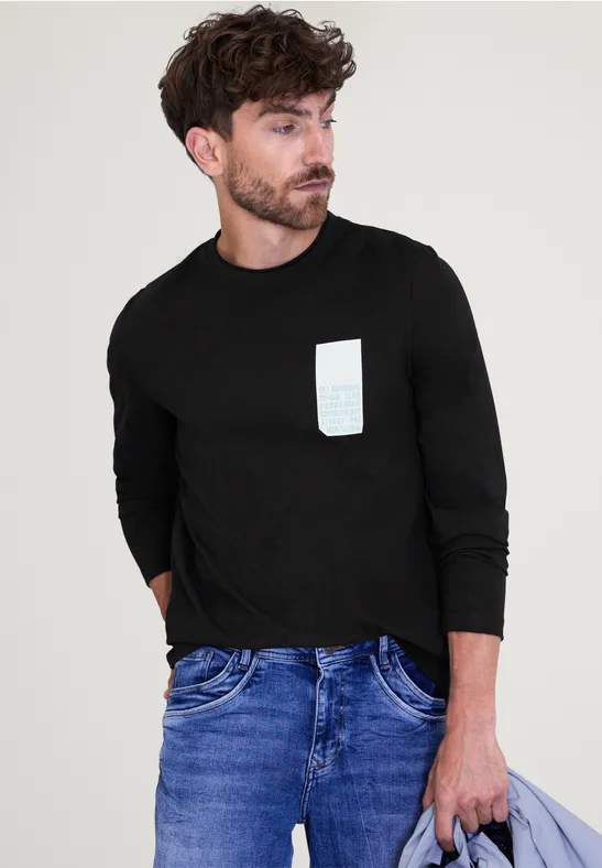 Street One Langarmshirt Mit Brustprint