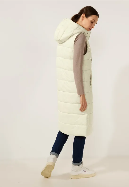 Street One Lange Steppweste Mit Kapuze