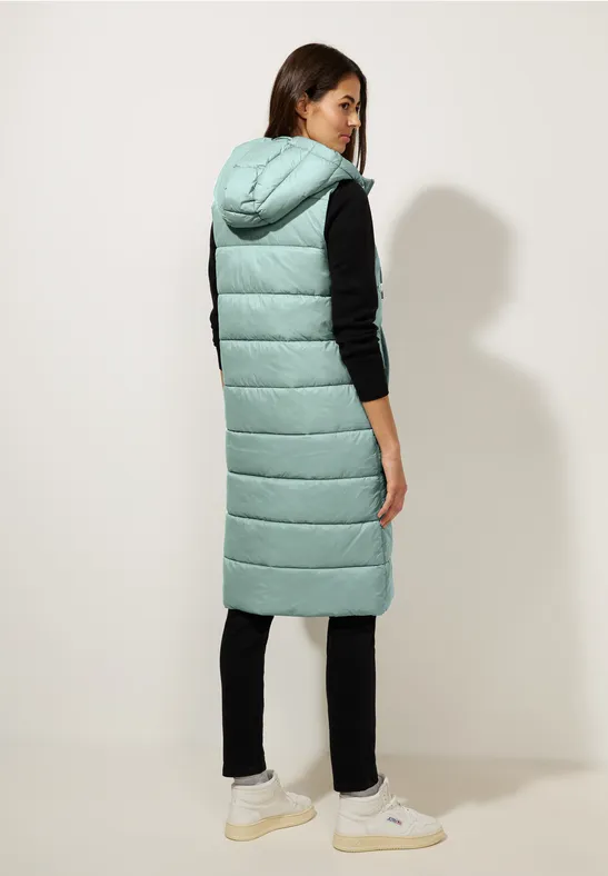 Street One Lange Steppweste Mit Kapuze