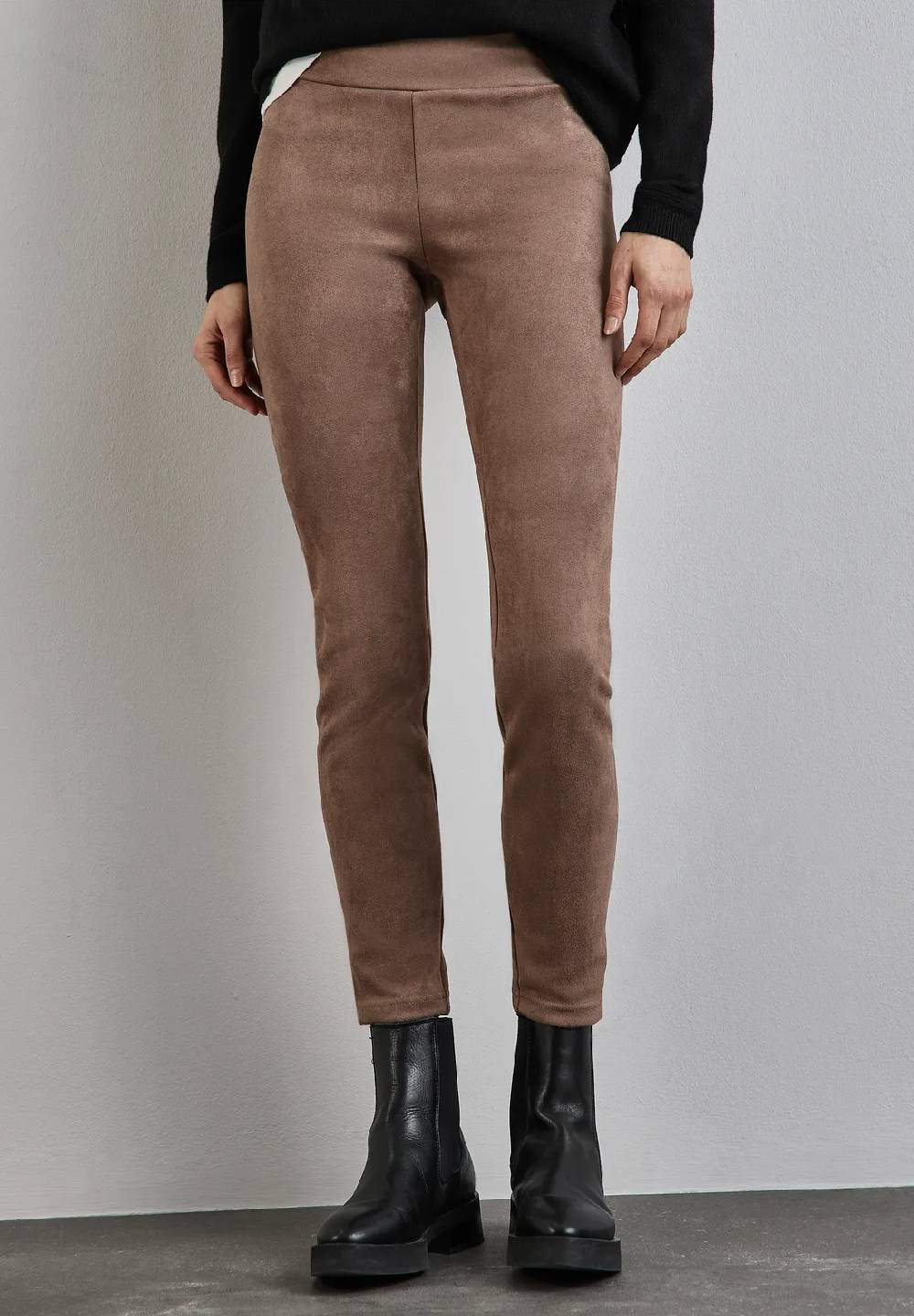 Street One Leggings im Velours-Look