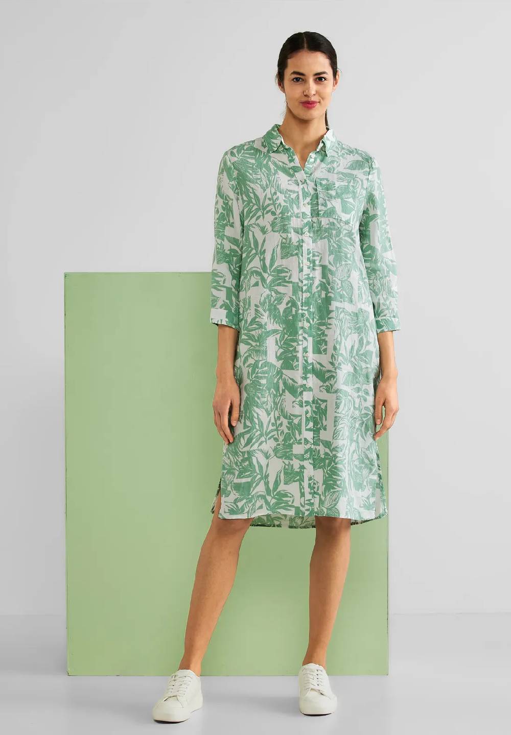 Street One Leinen Shirtkleid mit Print