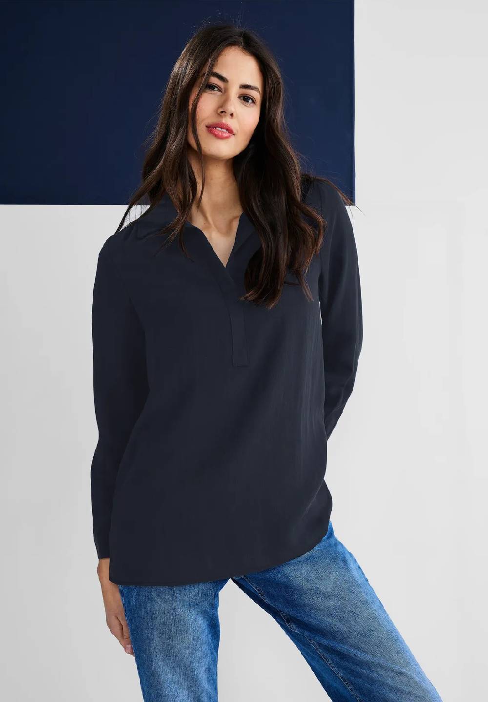 Street One Longbluse mit Hemdkragen
