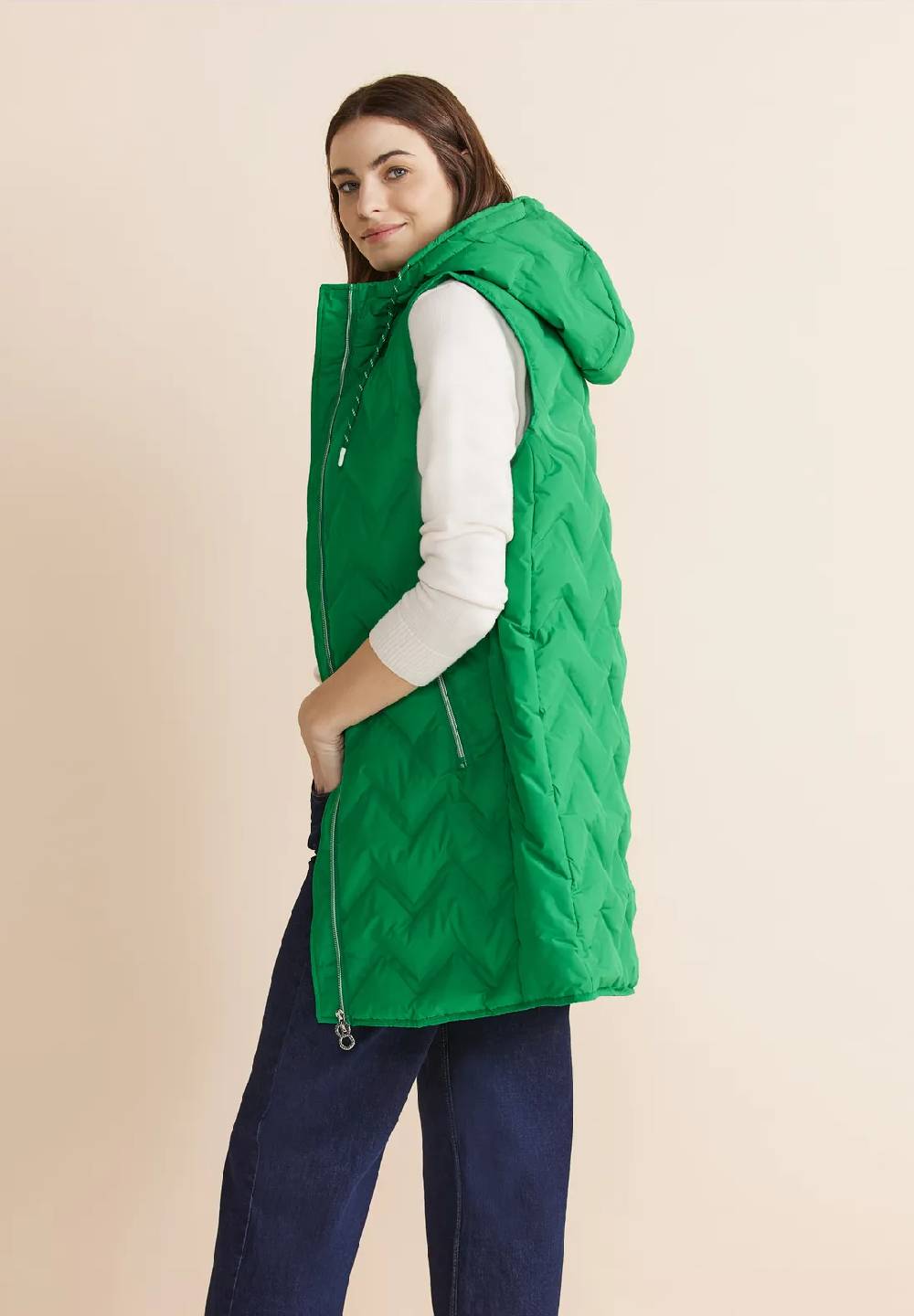 Street One Longweste Mit Kapuze