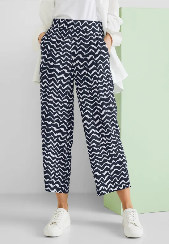 Street One Loose Fit Hose Mit Ikatprint - Style EMEE