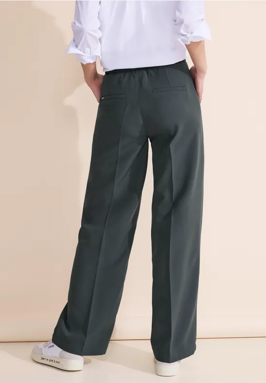 Street One Loose Fit Twill Hose - Style WIDE LEG