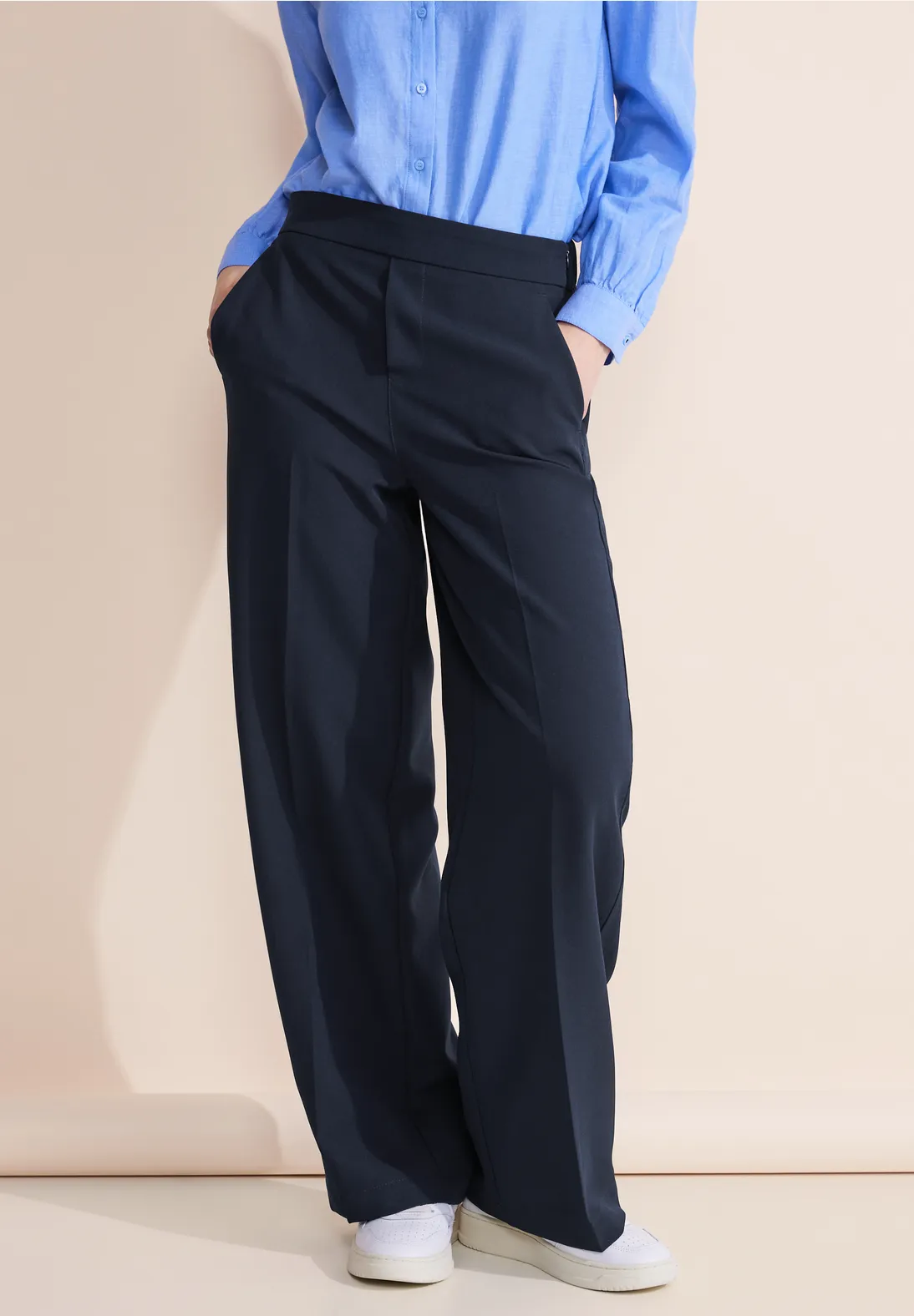 Street One Loose Fit Twill Hose - Style WIDE LEG