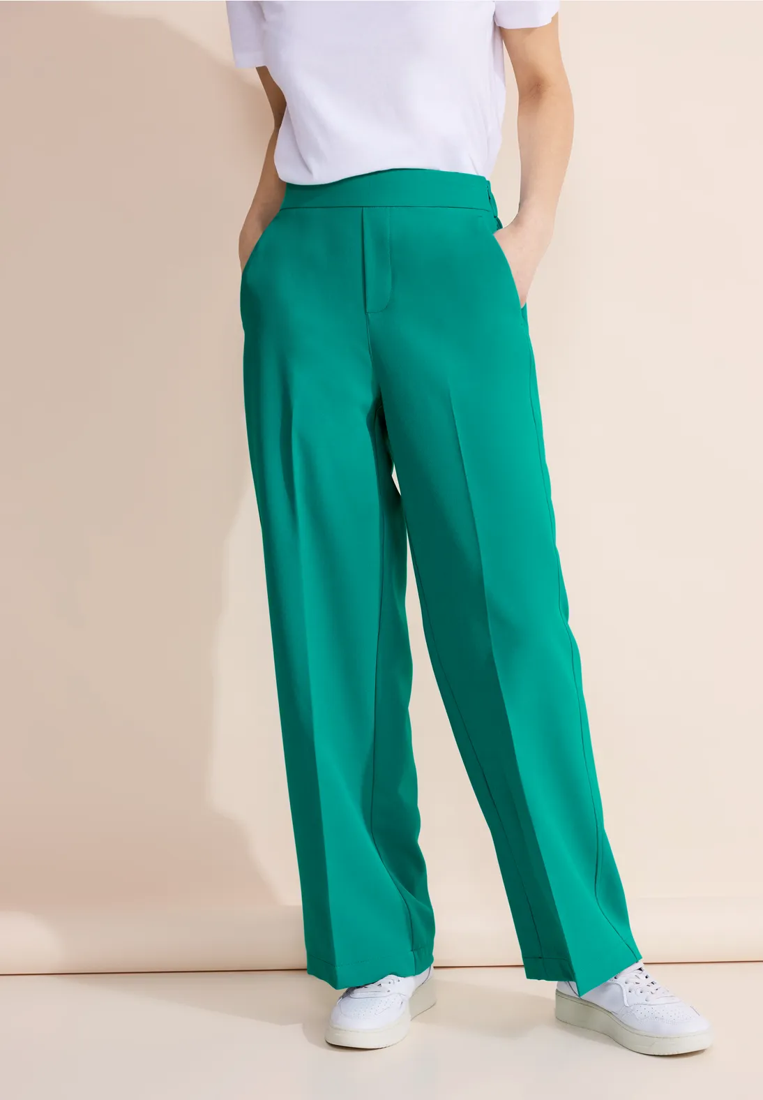Street One Loose Fit Twill Hose - Style WIDE LEG