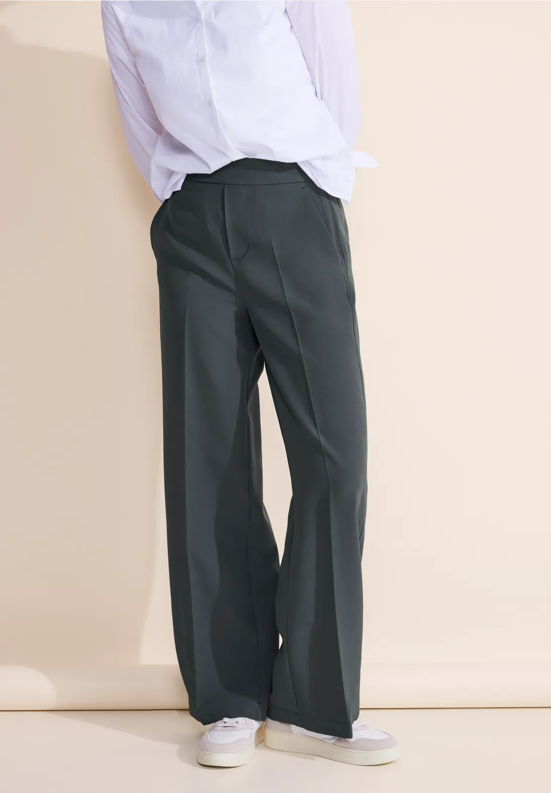 Street One Loose Fit Twill Hose - Style WIDE LEG