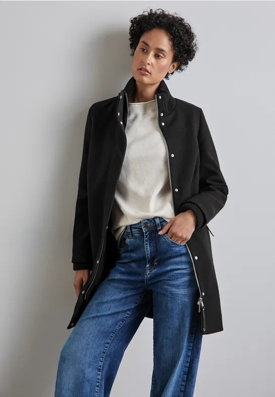 Street One Mantel Mit Strickdetails