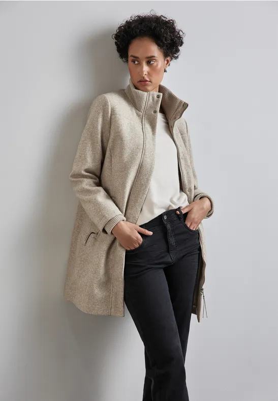 Street One Mantel Mit Strickdetails