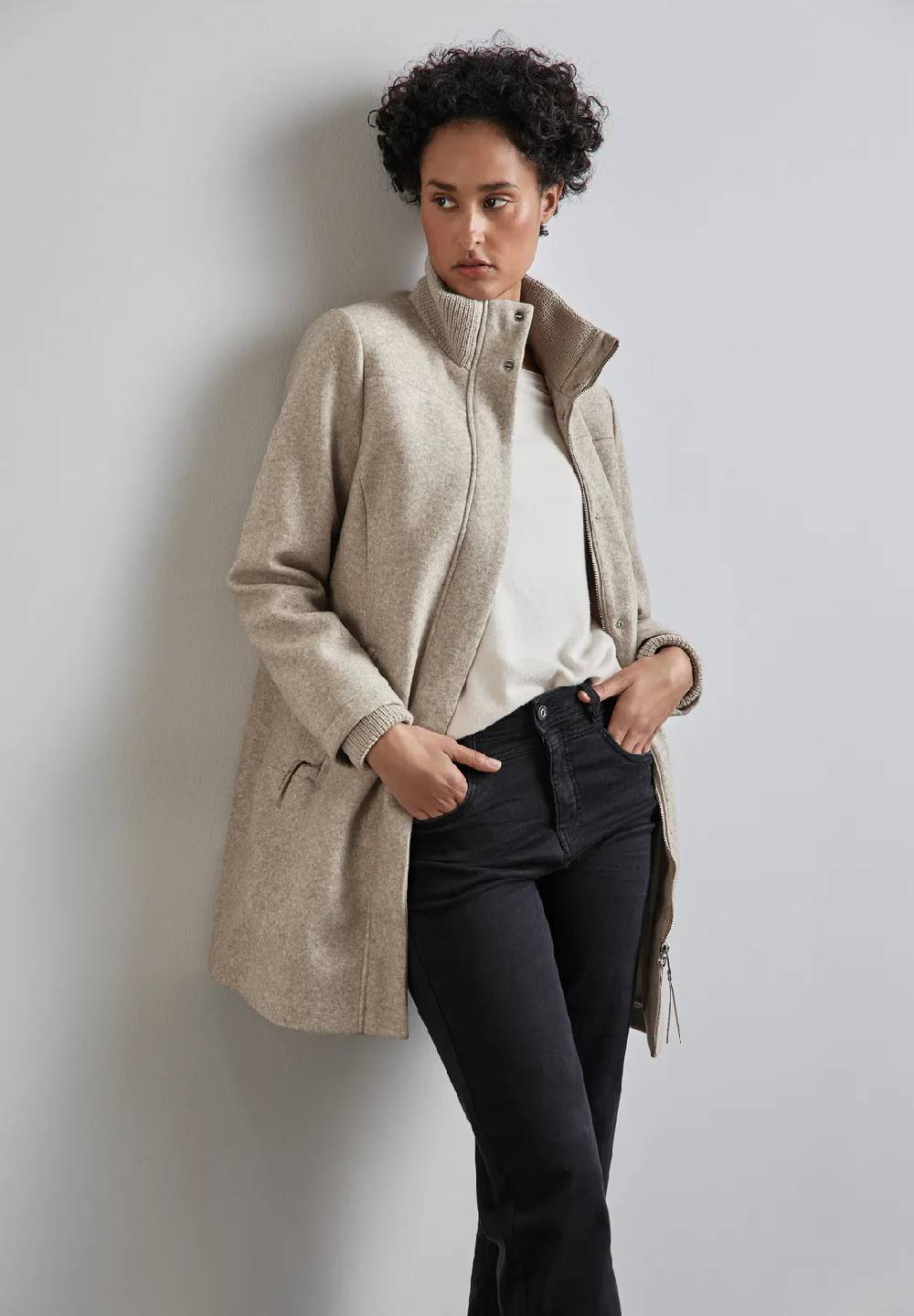 Street One Mantel mit Strickdetails