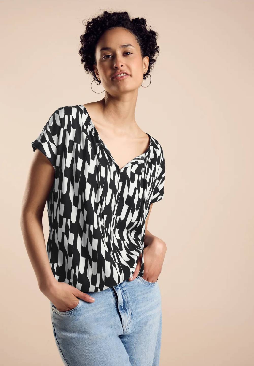 Street One Materialmix-T-Shirt