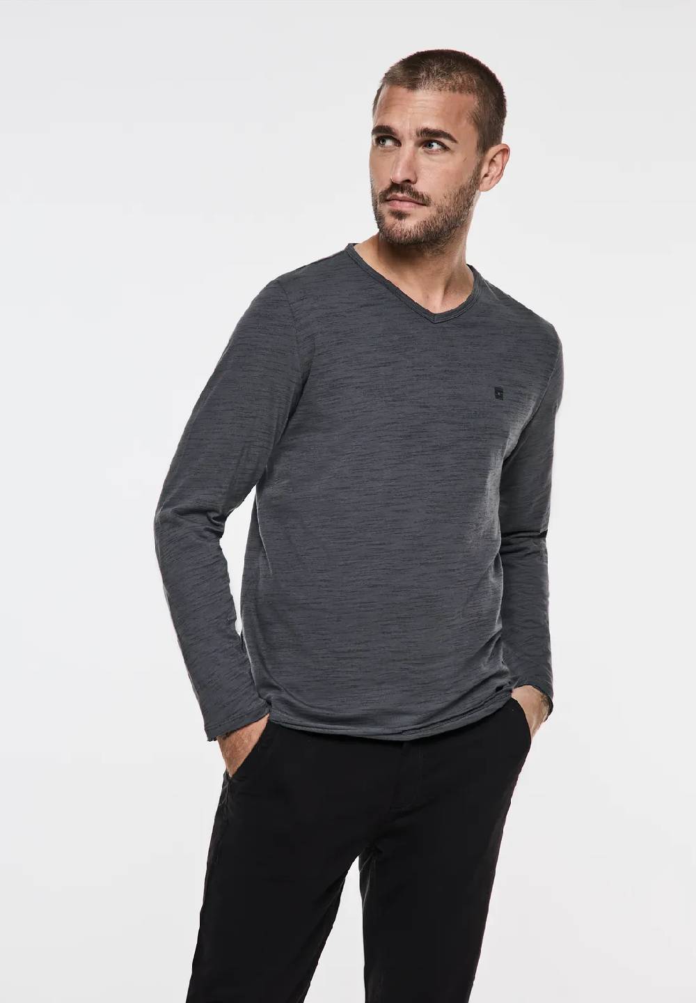 Street One Melange V-Neck Longsleeve