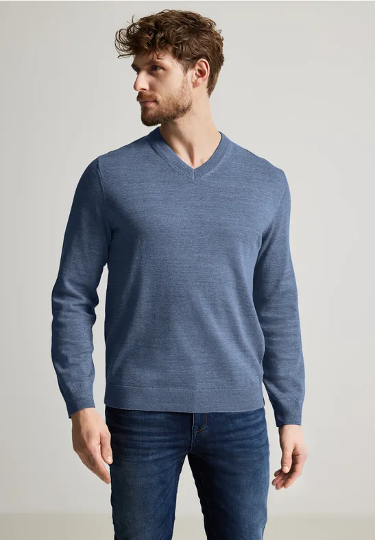 Street One Melange V-Neck Pullover