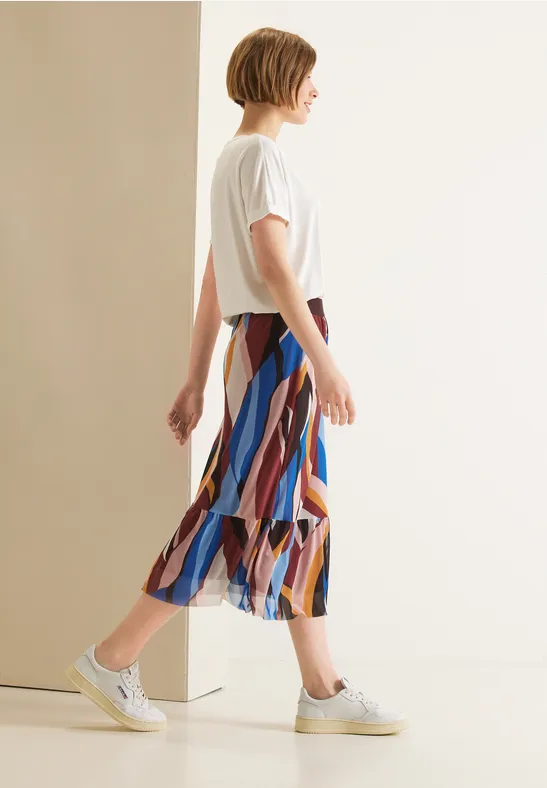 Street One Midi Mesh Volant Rock