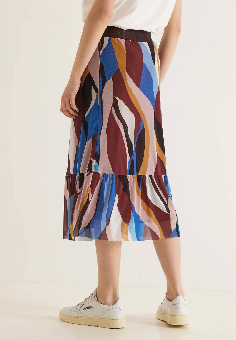 Street One Midi Mesh Volant Rock