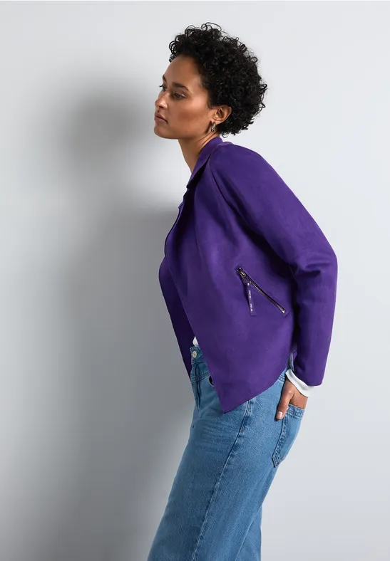 Street One Offene Velours-Look Jacke