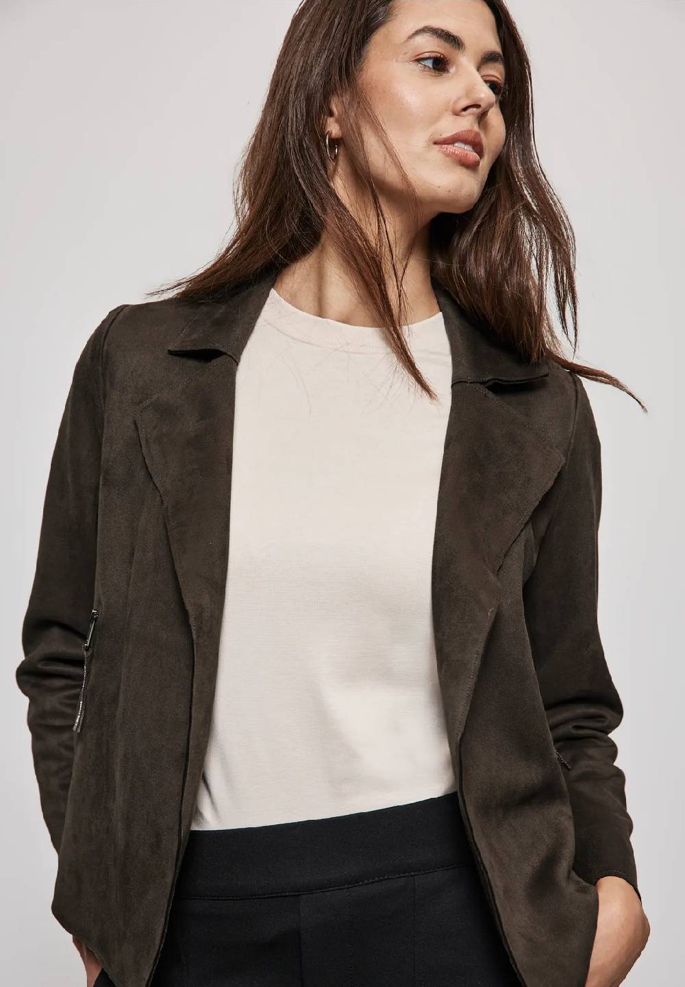 Street One Offene Velours-Look Jacke