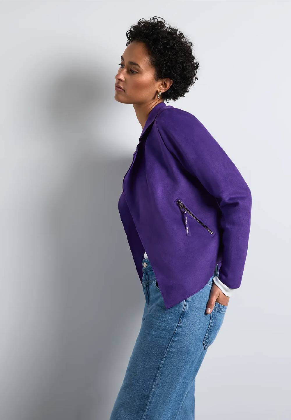 Street One Offene Velours-Look Jacke