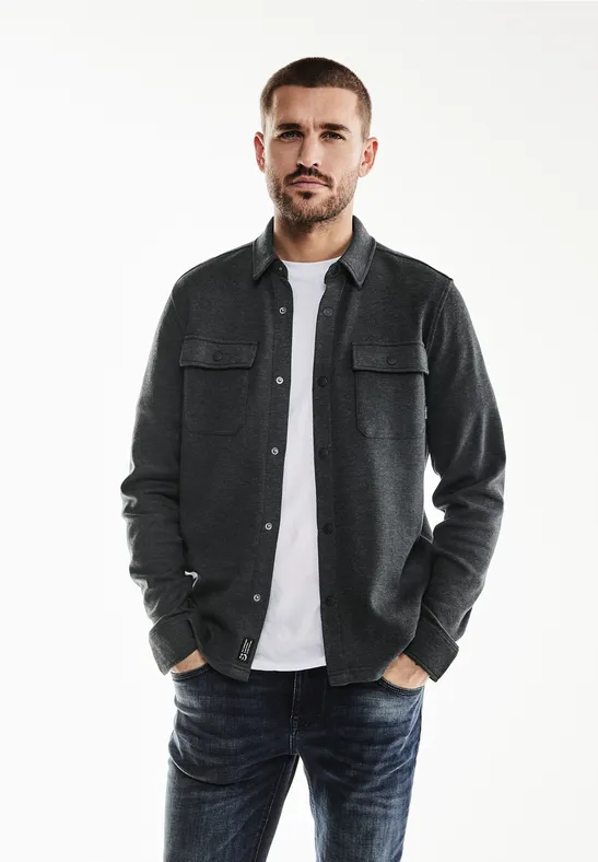 Street One Overshirt In Melange Optik